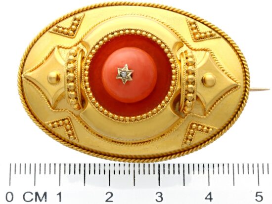 Victorian Coral Brooch Size Reference