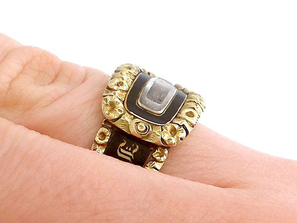 Wearing Victorian Black Enamel Mourning Ring