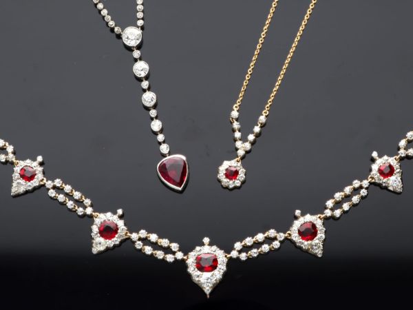 Antique Victorian ruby jewellery collection