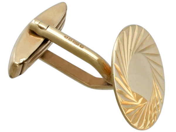9ct Yellow Gold Cufflinks Front