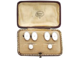 Vintage Czechoslovakian Mother-of-Pearl Dress Set