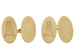 Vintage 9 ct Yellow Gold Regimental Cufflinks