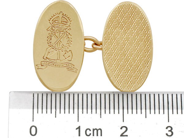 Vintage Regimental Cufflinks Reverse View