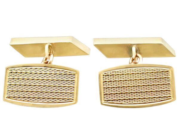 9 ct Yellow Gold Cufflinks Front
