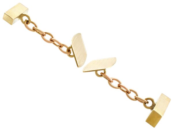 Vintage Yellow Gold Cufflinks Angled
