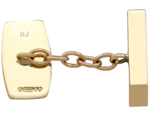 Yellow Gold Cufflinks Detail Close-Up