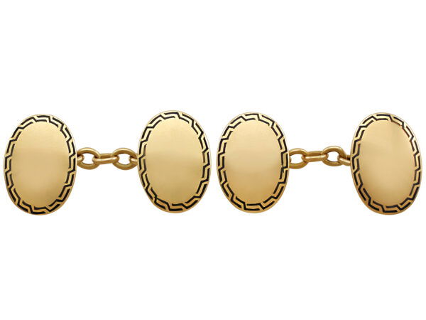 antique enamel and gold cufflinks