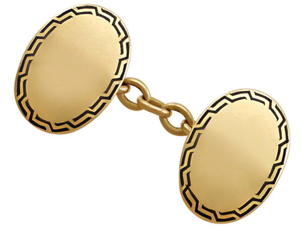 antique enamel and gold cufflink