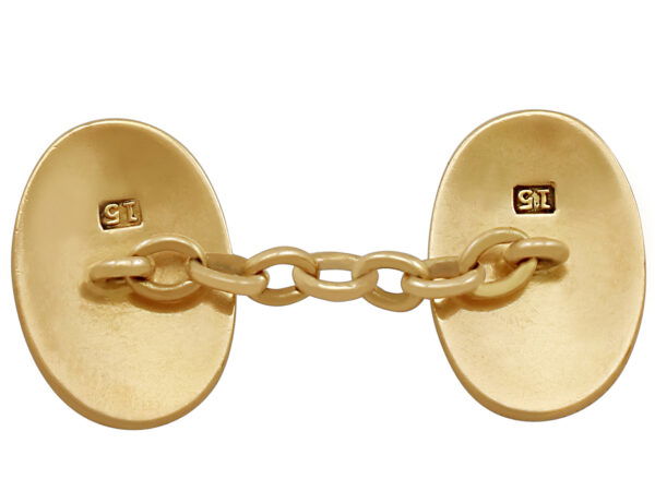 antique enamel and gold cufflinks reverse side