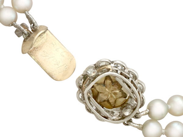 reverse of clasp on pearl necklace