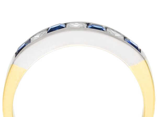 diamond and sapphire half eternity ring