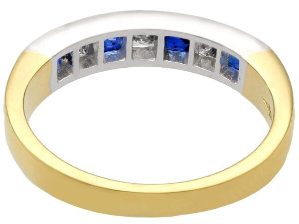 18k gold diamond and sapphire eternity ring