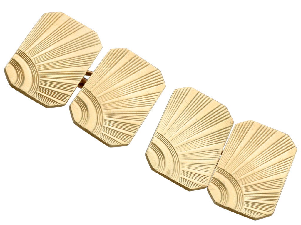 art deco gold cufflinks