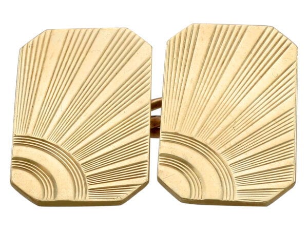 vintage art deo gold cufflink