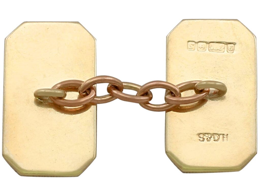 vintage art deo gold cufflinks hallmarks