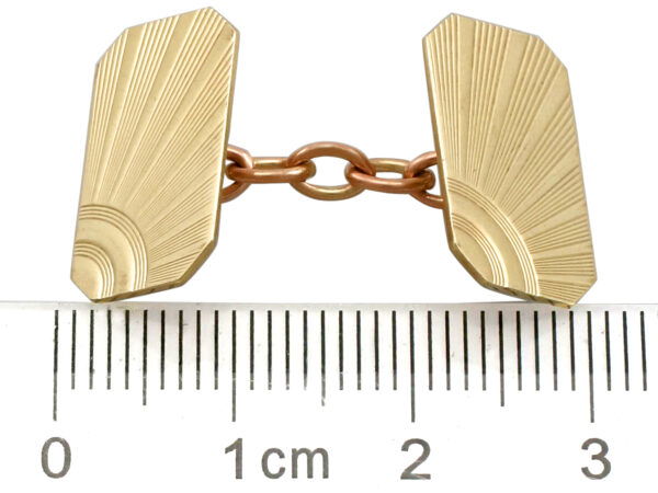 vintage art deo gold cufflinks size