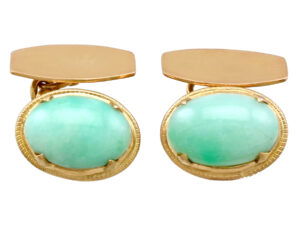 vintage gold jade cufflinks
