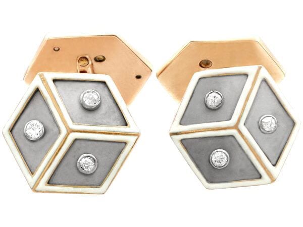 diamond dice cufflinks