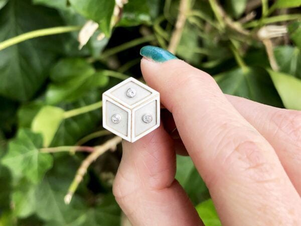 French diamond dice cufflink