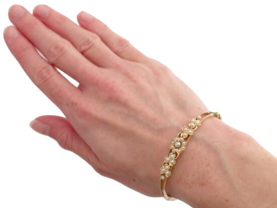 Gold Bangle On Wrist