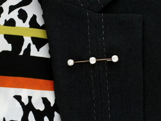 wearing Antique Diamond Bar Brooch