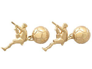 gold footballer cufflinks