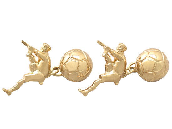 gold footballer cufflinks