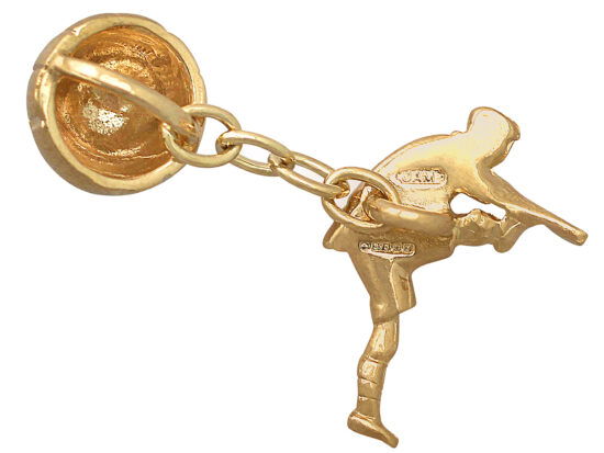 back of gold footballer cufflinks