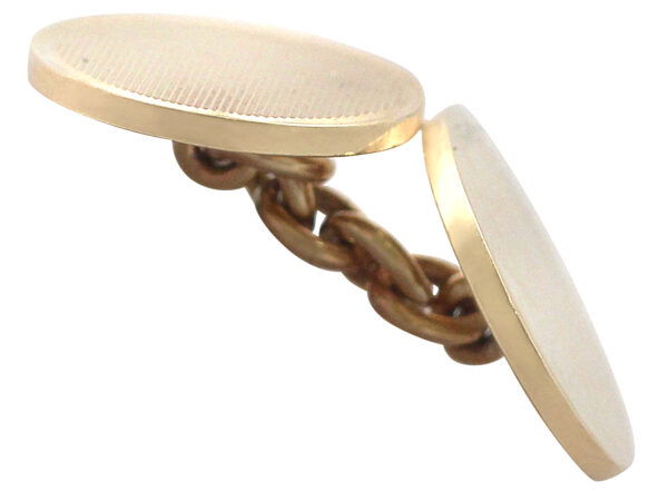 Vintage Yellow Gold Cufflinks Angled