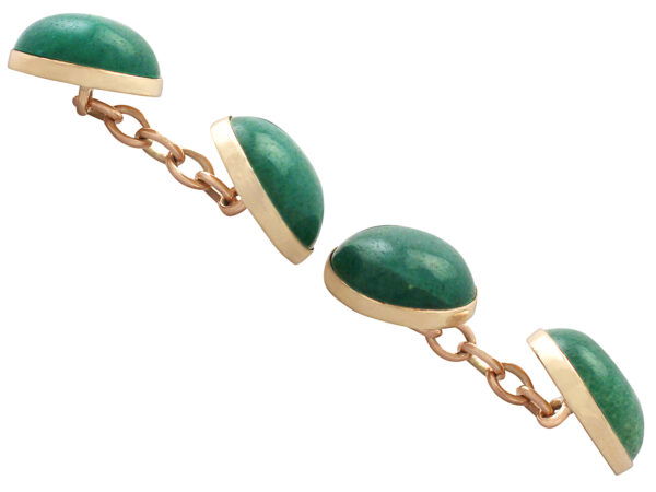 yellow gold moss agate cufflinks