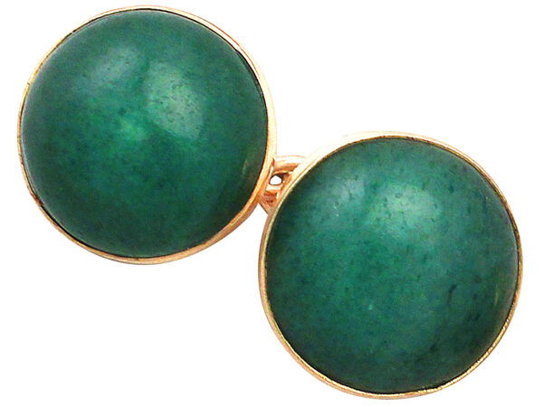 gold moss agate cufflink