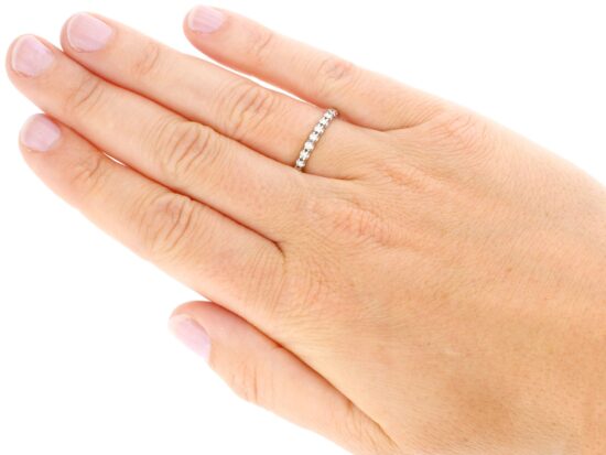 14ct White Gold Diamond Eternity Ring wearing