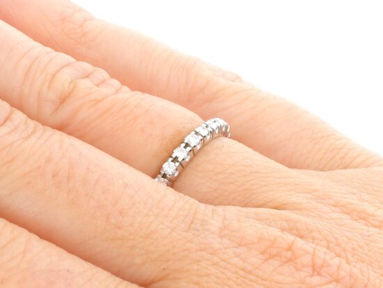 14ct White Gold Diamond Eternity Ring on hand