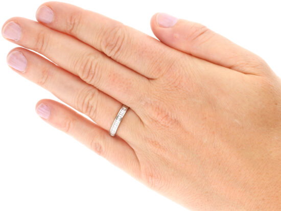 wearing Vintage Baguette Diamond Eternity Ring