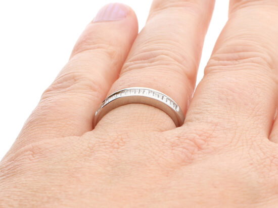 Vintage Baguette Diamond Eternity Ring wearing