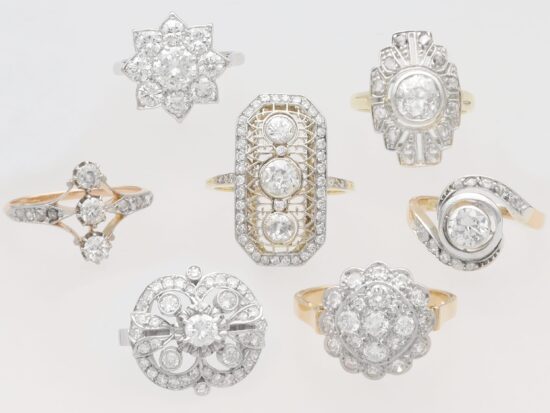 Diamond and Yellow Gold Engagement Rings