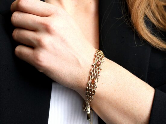 citrine gate bracelet on the wrist