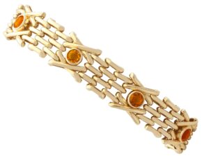 Citrine and Yellow Gold Gate Bracelet