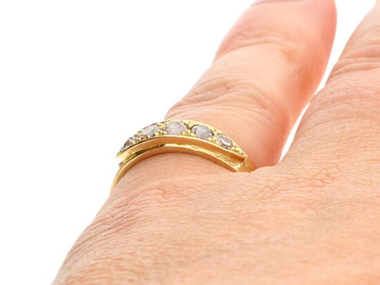 Five Stone Diamond Band on finger