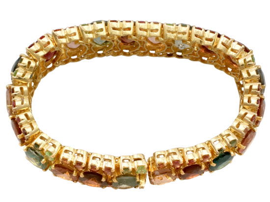 gold tourmaline and peridot bracelet