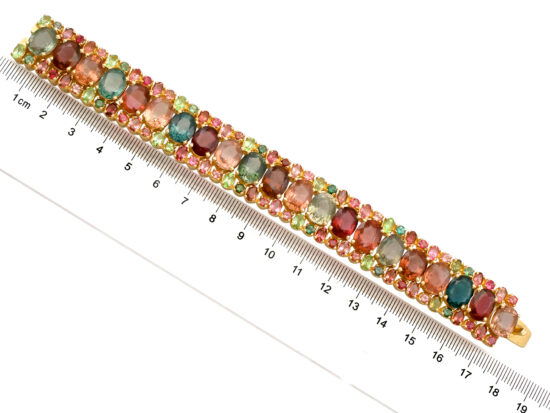 size of gold tourmaline peridot bracelet
