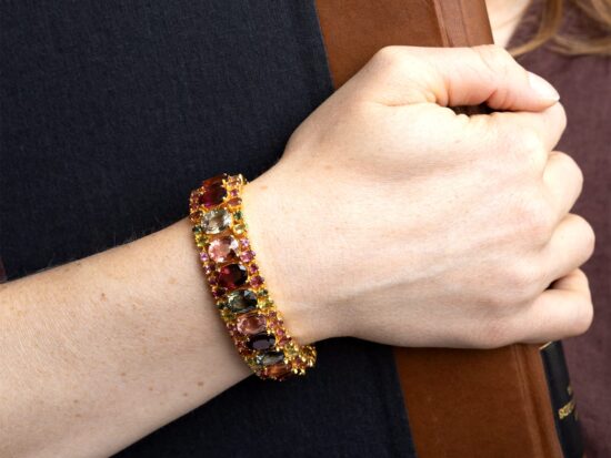 tourmaline bracelet on wrist