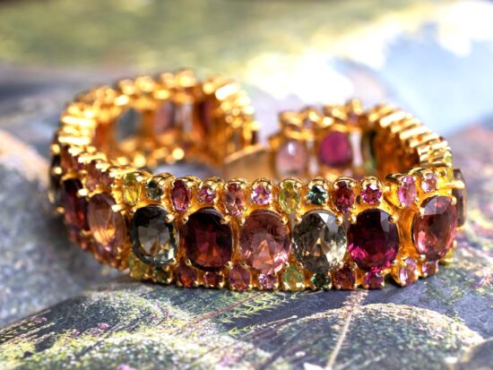 gold and tourmaline bracelet