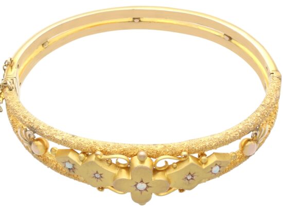 Victorian Gold Opal Bangle Front