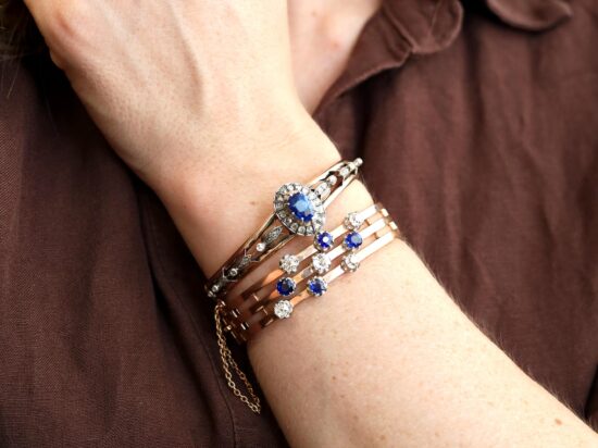 Sapphire Rose Gold Bangle