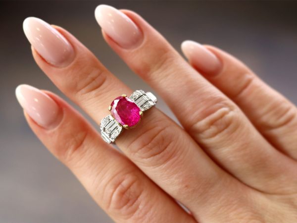 art deco ruby cocktail ring