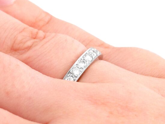 Vintage Diamond Half Eternity Ring on hand