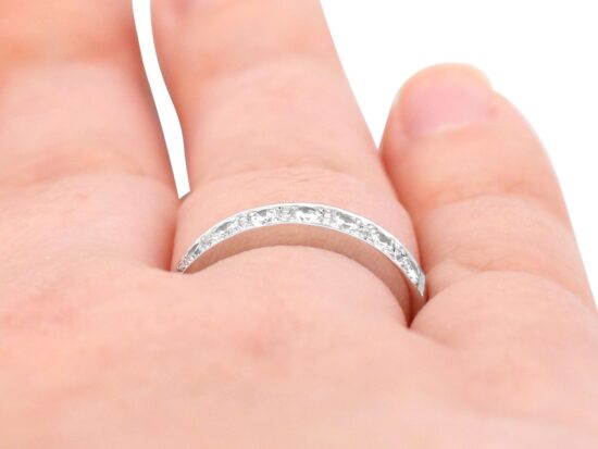 Vintage Diamond Half Eternity Ring on finger