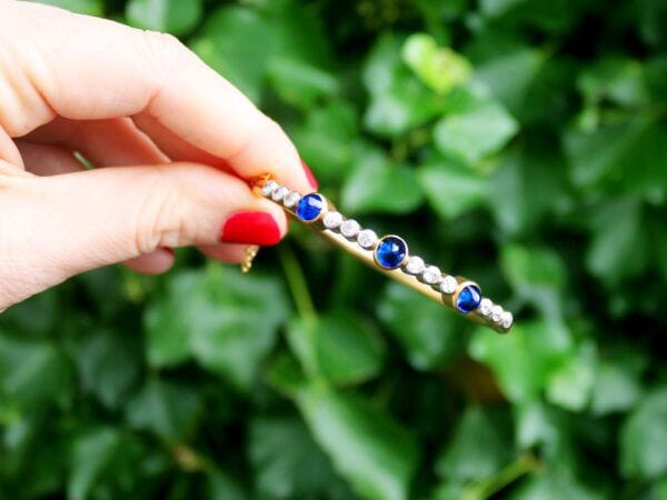 Sapphire Diamond Bangle Outdoor Shot