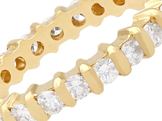 close up of Yellow Gold Full Diamond Eternity Ring